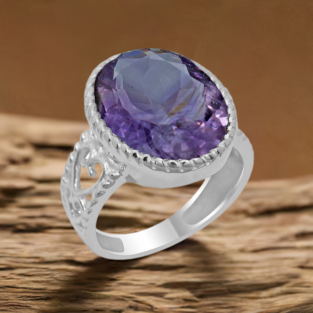 Natural Amethyst Sterling Silver Rings 925SR1925