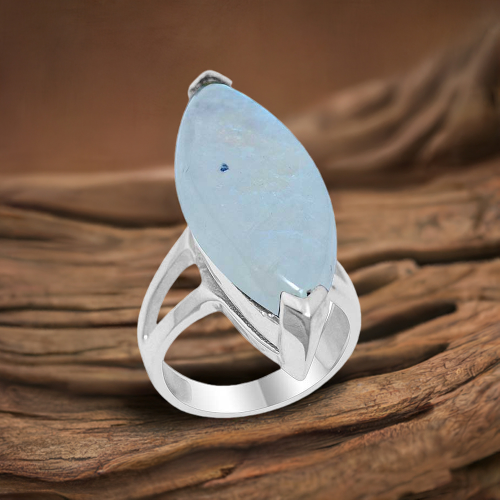 925 Sterling Silver Rings In Genuine Chalcedony Gemstone 925SR1927