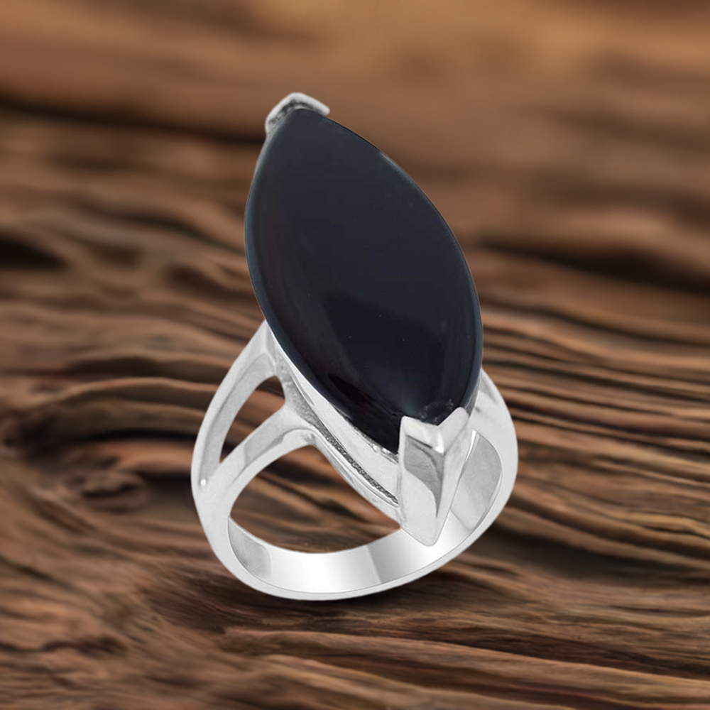 925 Sterling Silver Rings In Semi Precious Black Onyx Gemstone 925SR1929