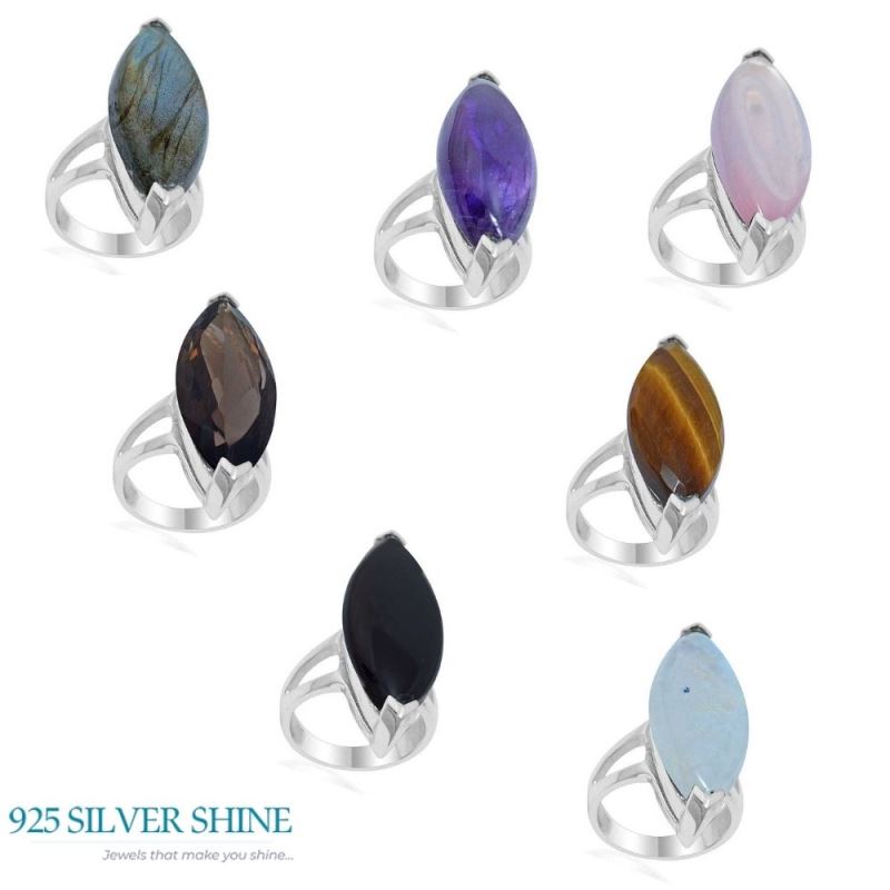 925 Sterling Silver Rings In Semi Precious Black Onyx Gemstone 925SR1929_2