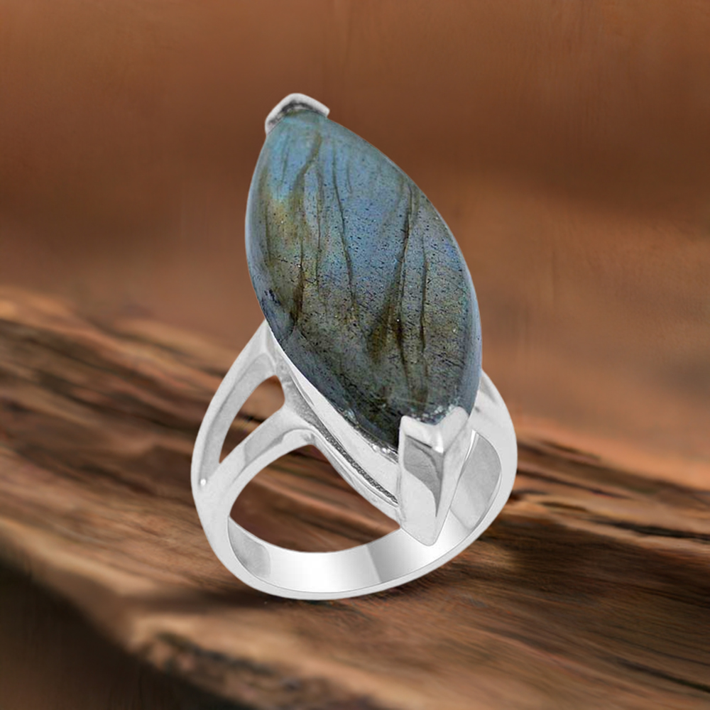 925 Sterling Silver Rings In Semi Precious Labradorite Gemstone 925SR1932