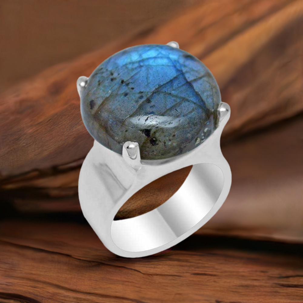Natural Labradorite Gemstone Rings In 925 Sterling Silver Jewelry 925SR1934
