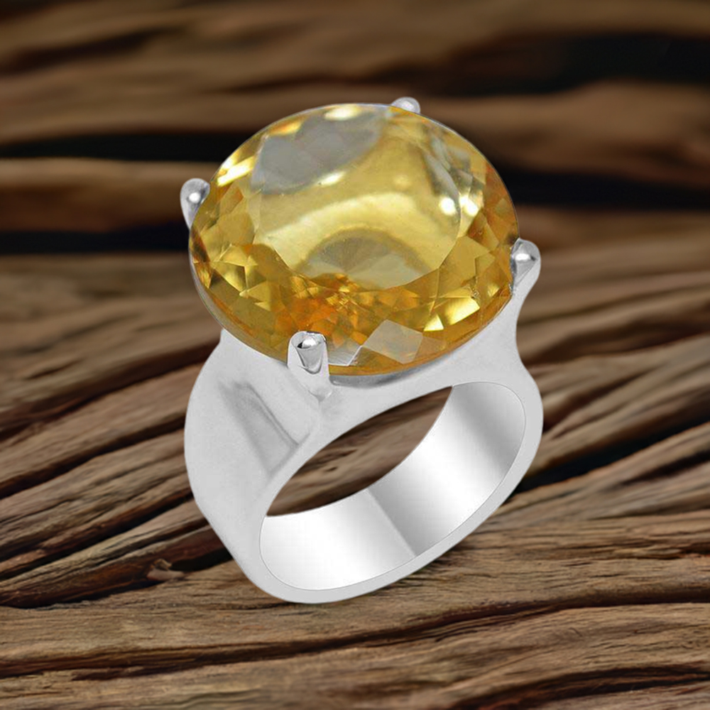 Handmade Sterling Silver Citrine Gemstone Rings 925SR1935