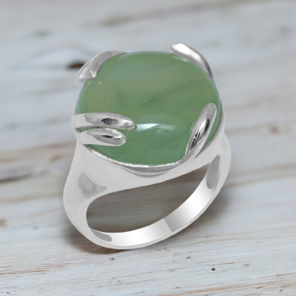 Natural Aventurine Gemstone Rings In 925 Sterling Silver Jewelry 925SR1943