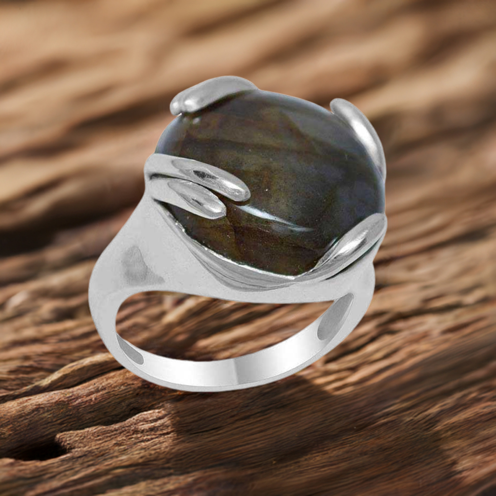 Semi Precious Labradorite Gemstone Rings In 925 Sterling Silver Jewelry 925SR1944