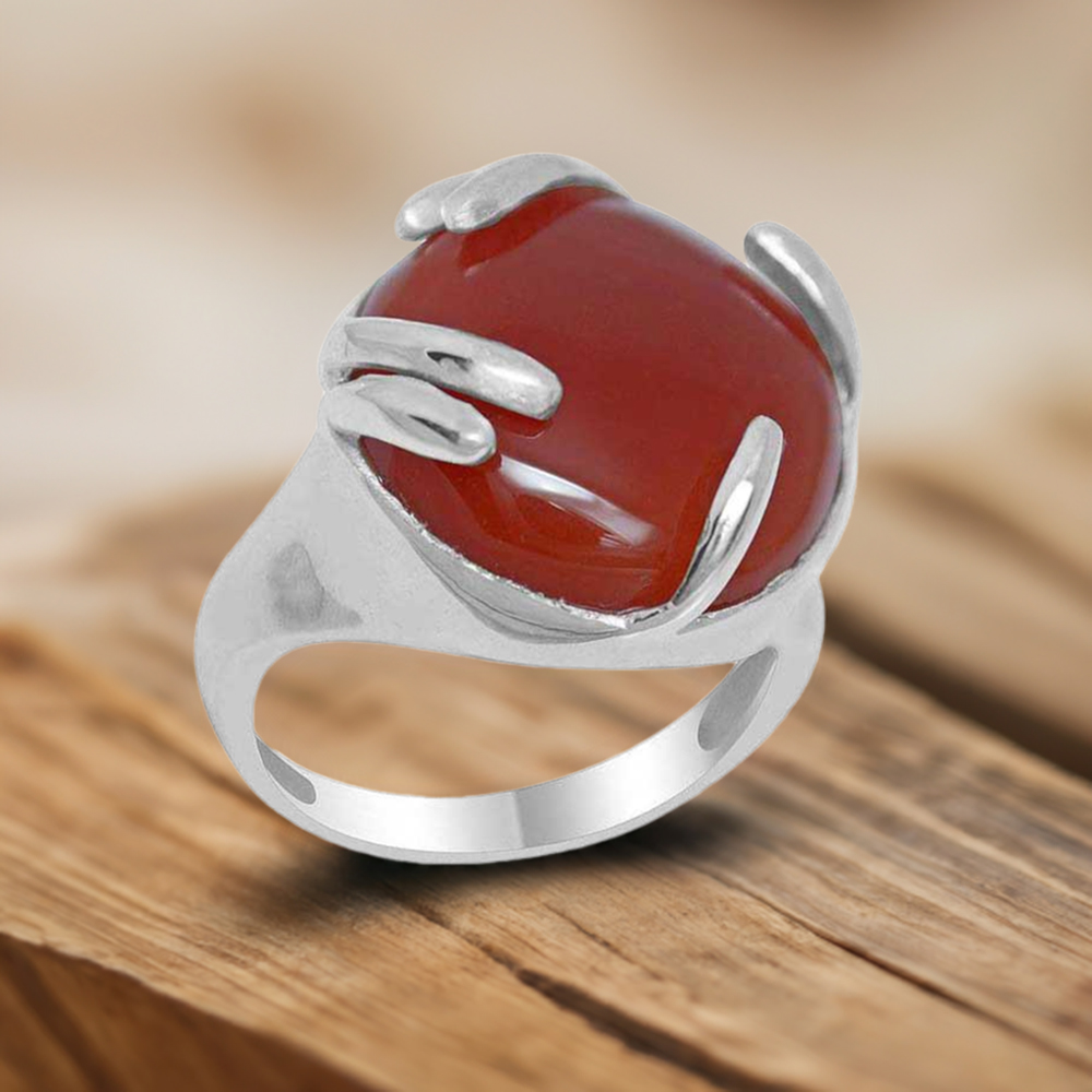 925 Sterling Silver Rings In Carnelian Gemstone Jewelry 925SR1946