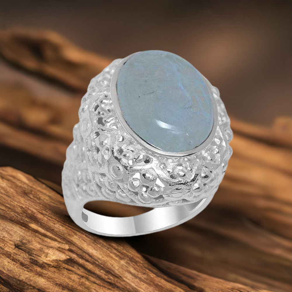 925 Sterling Silver Rings In Rainbow Moonstone Jewelry 925SR1957