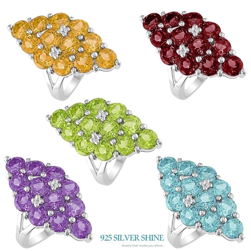 925 Sterling Silver Rings In Garnet Gemstone Jewelry 925SR1965_2