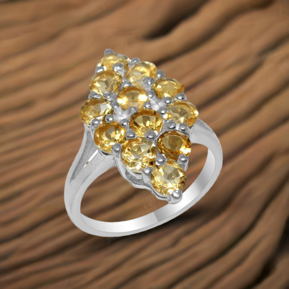 925 Sterling Silver Rings In Citrine Gemstone Jewelry 925SR1966