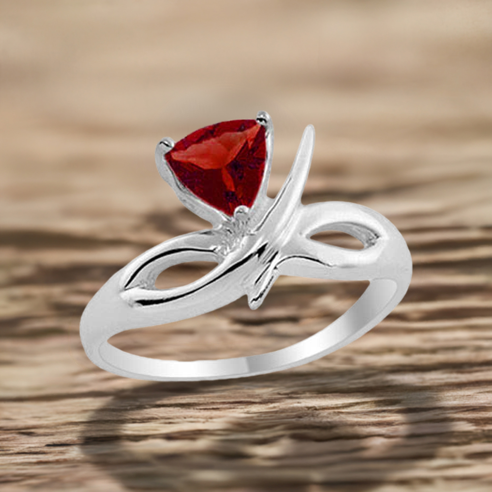 Sterling Silver Garnet January Birthstone Rings 925SR1970