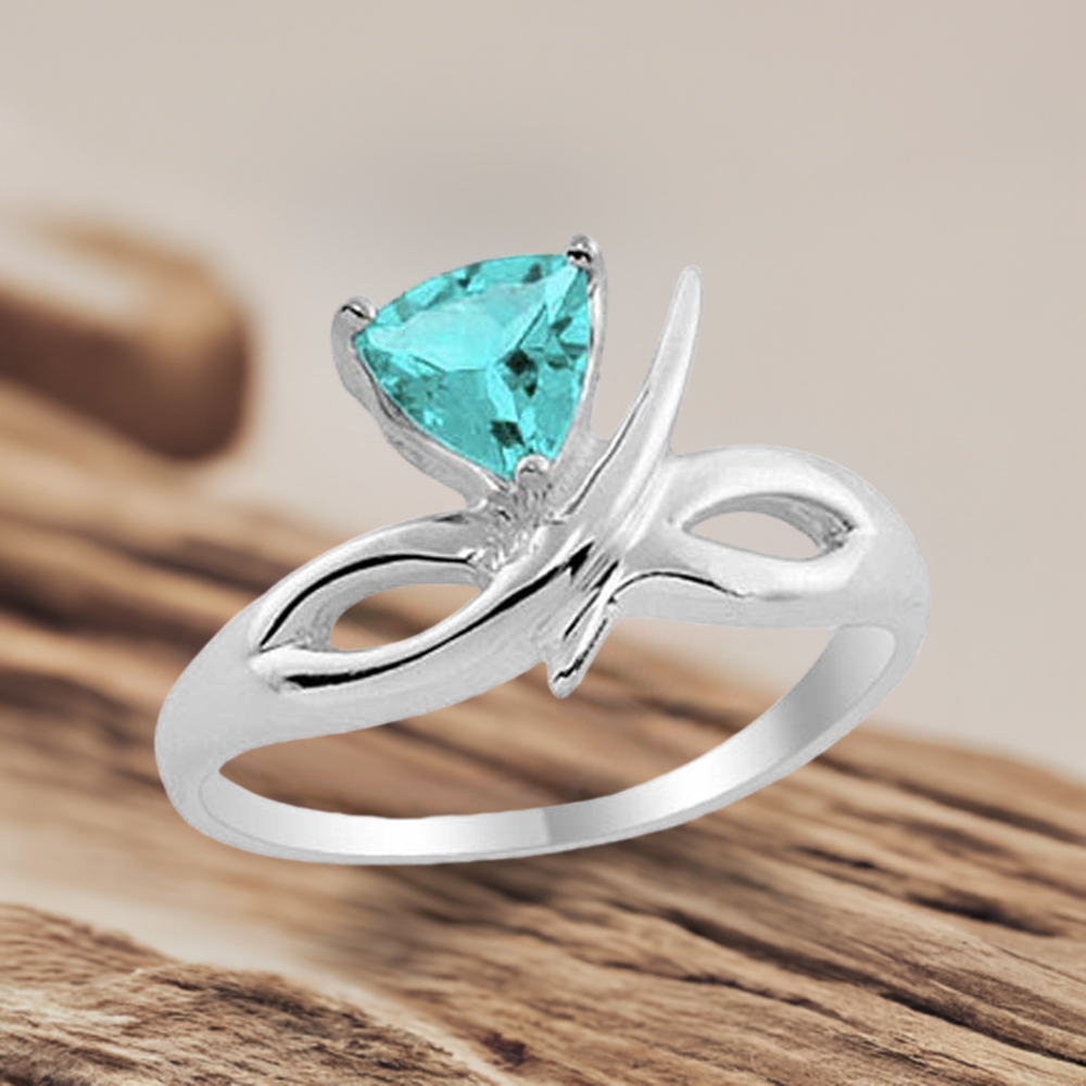 925 Sterling Silver Handmade Rings In Blue Topaz Gemstone Jewelry 925SR1972