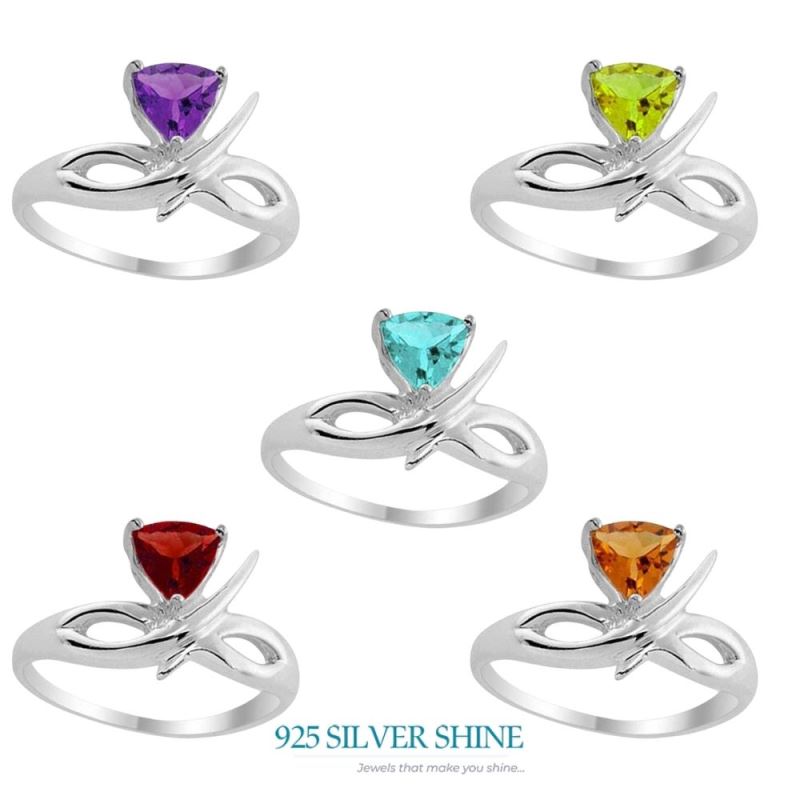 925 Sterling Silver Handmade Rings In Blue Topaz Gemstone Jewelry 925SR1972_2