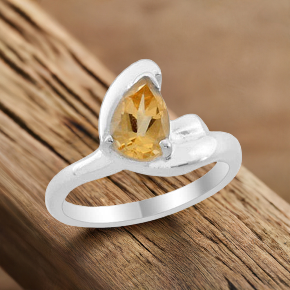 Citrine Gemstone 925 Silver Rings Jewelry 925SR1981