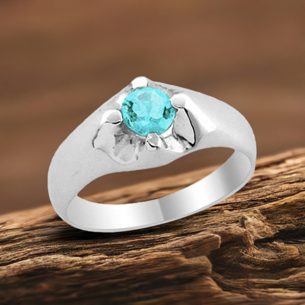 Fine 925 Sterling Silver Rings In Semi Precious Blue Topaz Gemstone 925SR1987