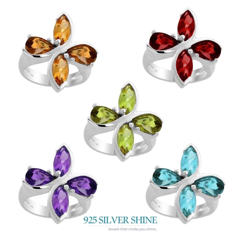 Genuine Citrine Gemstone Rings In 925 Sterling Silver 925SR1991_1