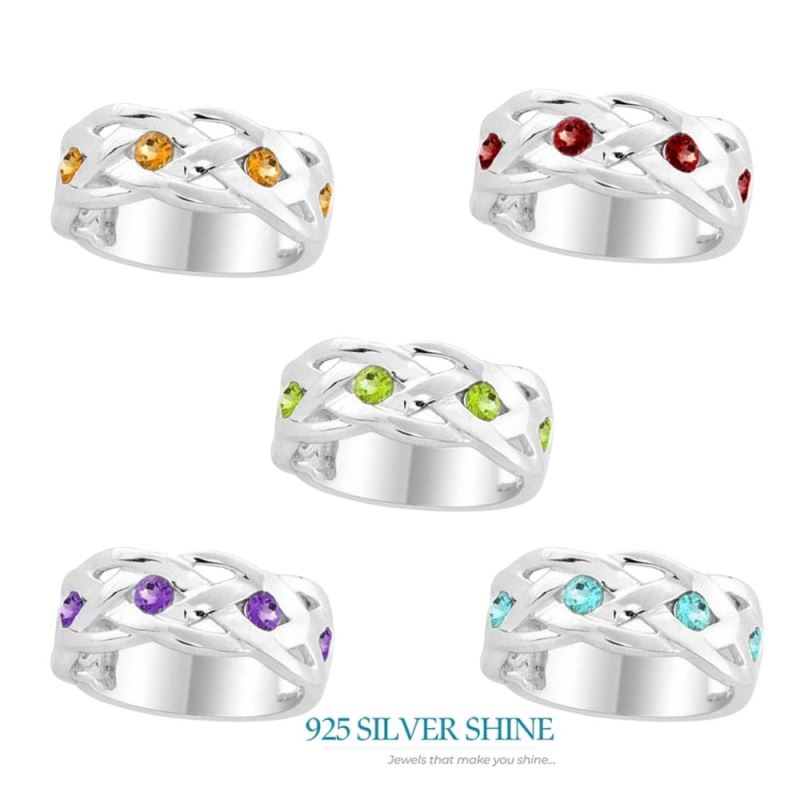 Semi Precious Amethyst Gemstone Rings In Solid 925 Silver 925SR1993_2