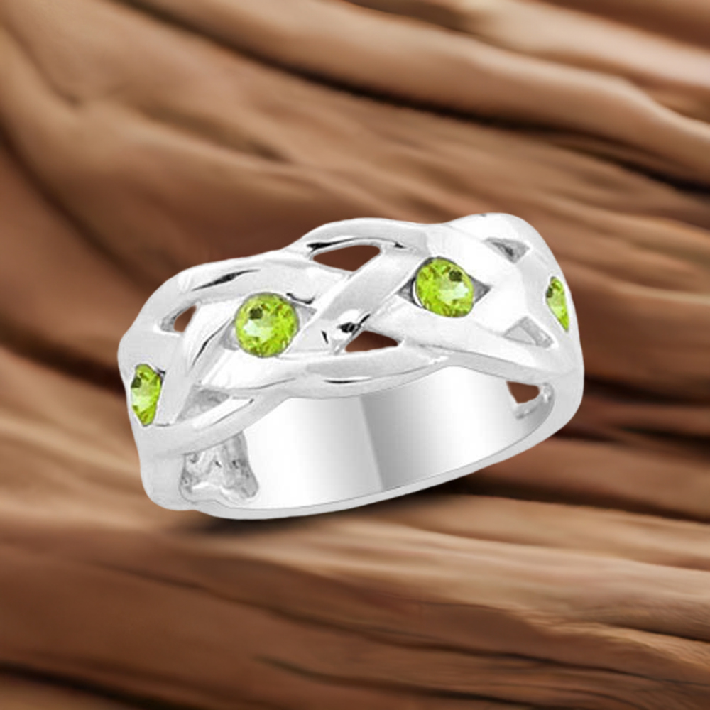 Genuine Peridot Gemstone Rings In Solid 925 Silver 925SR1994