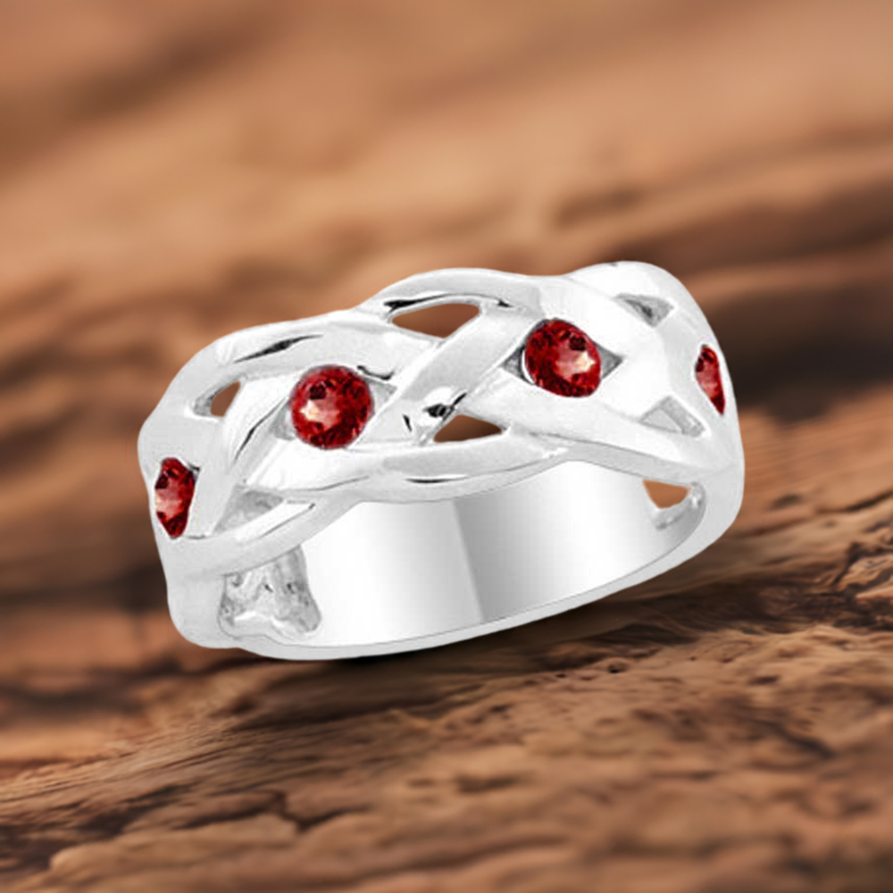 Natural Garnet Gemstone Rings In Fine 925 Sterling Silver 925SR1995