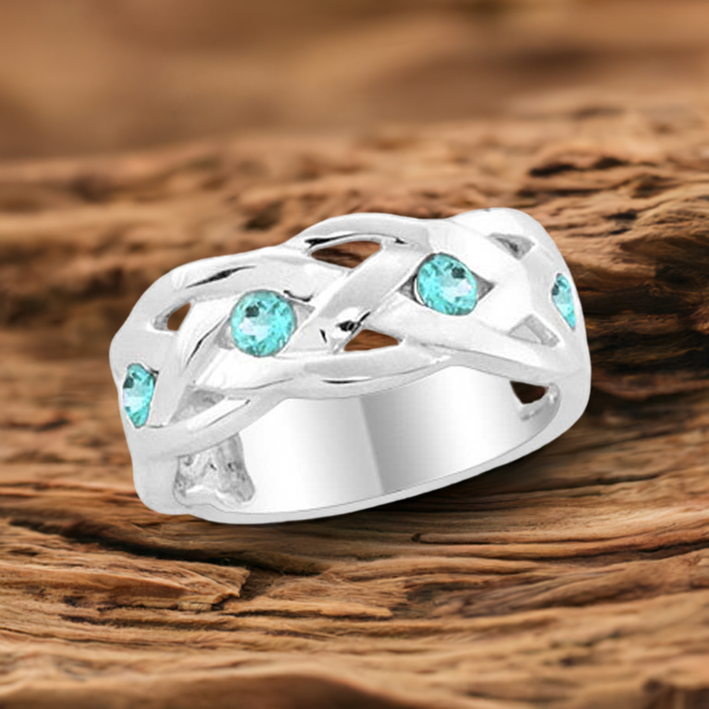 Genuine Blue Topaz Gemstone Rings In Fine 925 Sterling Silver 925SR1997