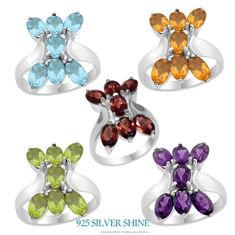 Natural Blue Topaz Gemstone Rings In 925 Sterling Silver Jewelry 925SR2013_2