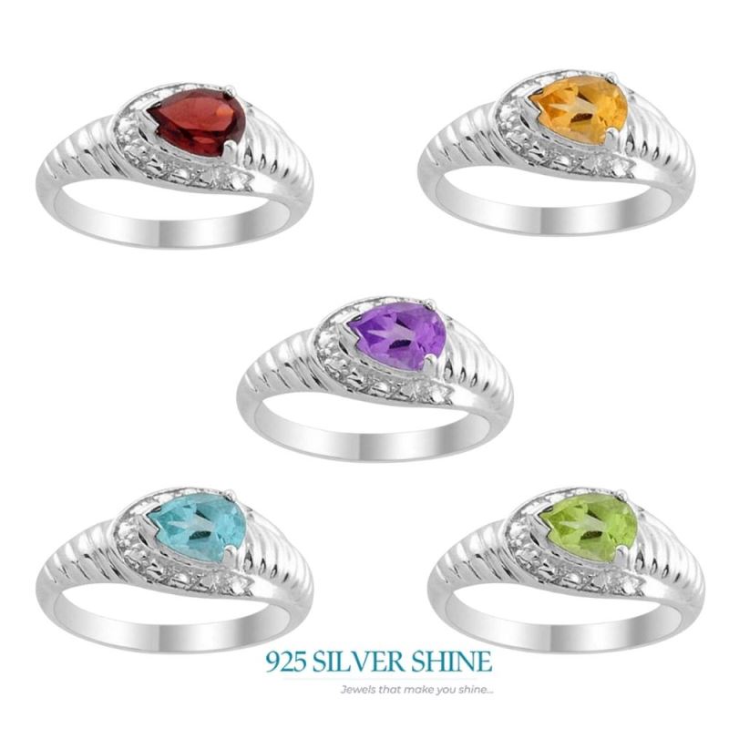 Amethyst Birthstone Silver Rings Jewelry 925SR2014_2