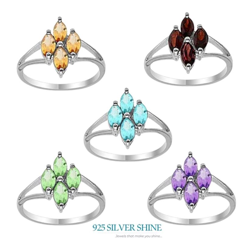 Natural Citrine Gemstone Rings In 925 Sterling Silver Jewelry 925SR2022_1