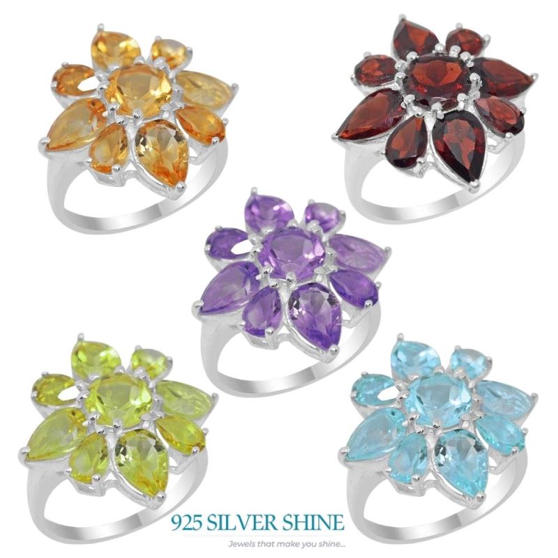 925 Sterling Silver Handmade Rings In Citrine Gemstone Jewelry 925SR2032_2