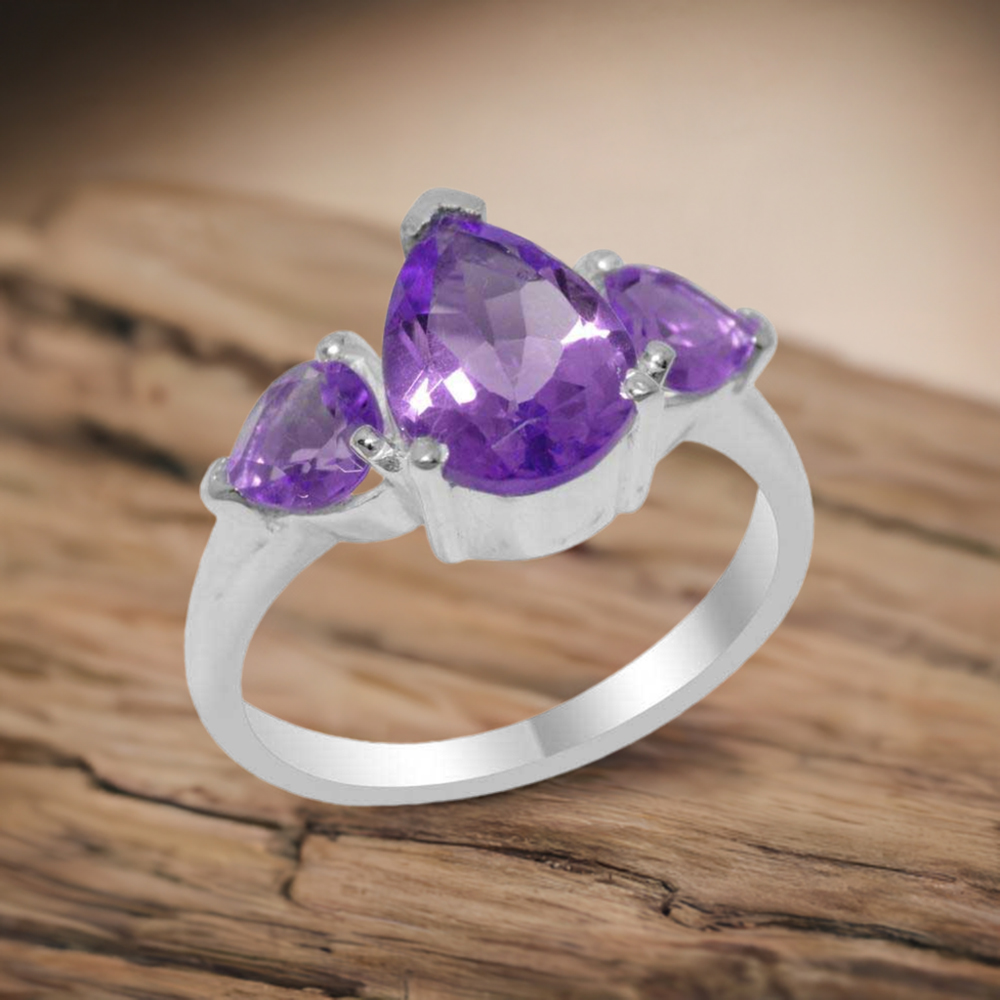 925 Sterling Silver Rings In Amethyst Gemstone Jewelry 925SR2035