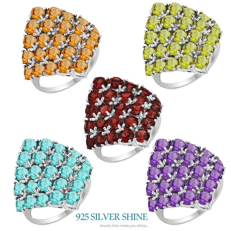 925 Sterling Silver Handmade Rings In Peridot Gemstone Jewelry 925SR2050_1