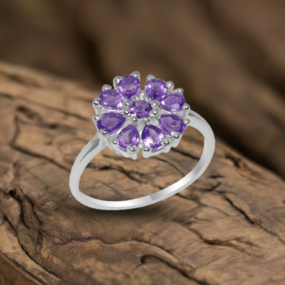 925 Sterling Silver Rings In Semi Precious Amethyst Gemstone 925SR2060
