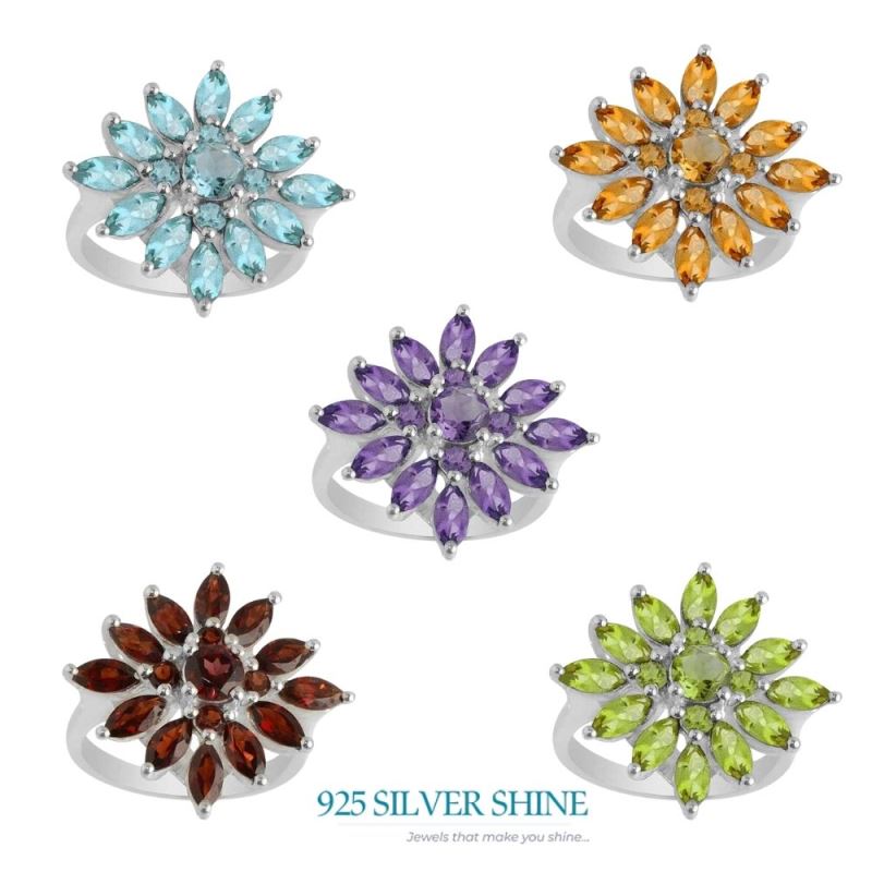 Natural Garnet Gemstone Rings In 925 Sterling Silver 925SR2068_2