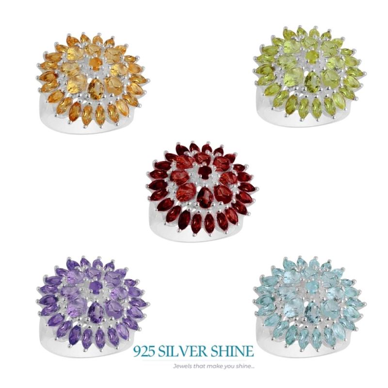 925 Sterling Silver Rings In Genuine Citrine Gemstone 925SR2079_1