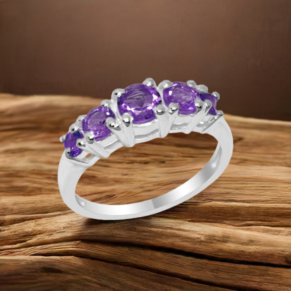925 Sterling Silver Rings In Semi Precious Amethyst Gemstone 925SR2081