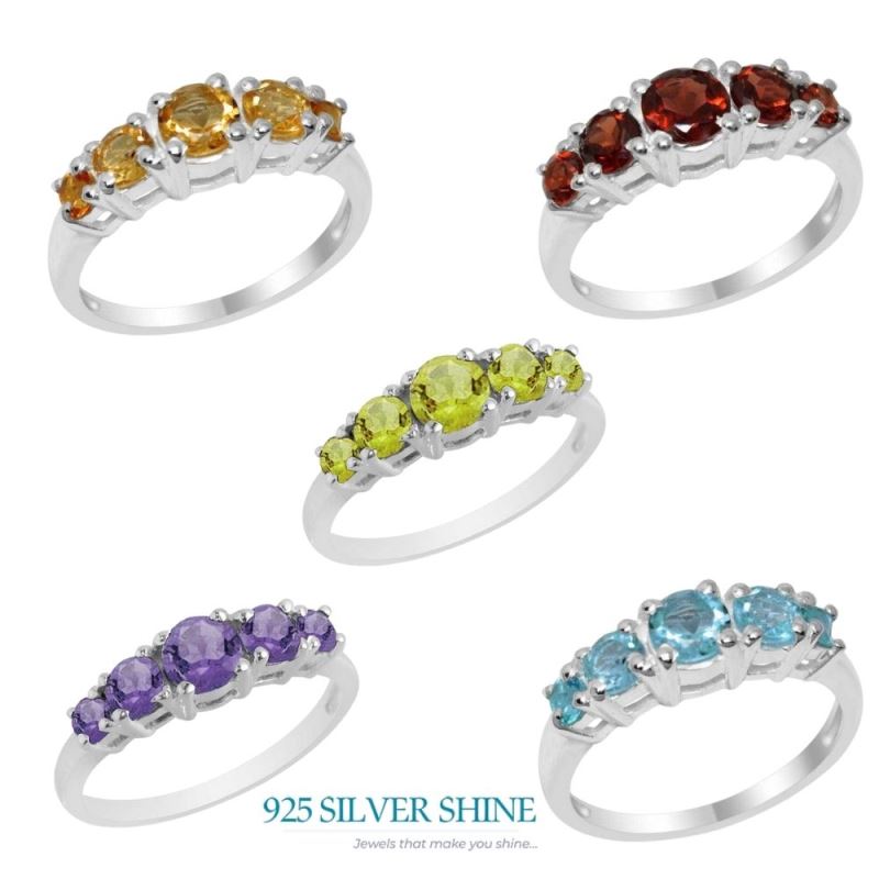925 Sterling Silver Rings In Genuine Peridot Gemstone 925SR2082_2