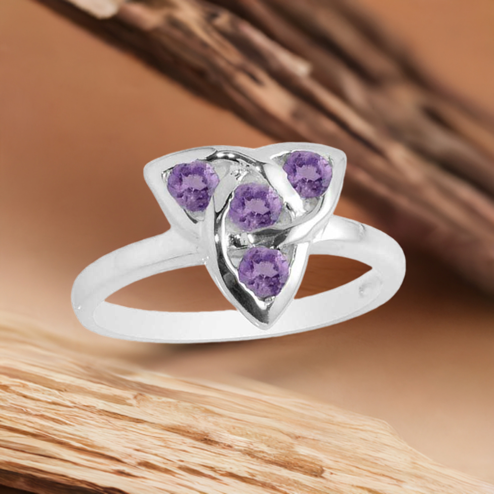 925 Sterling Silver Rings In Natural Amethyst Gemstone 925SR2086
