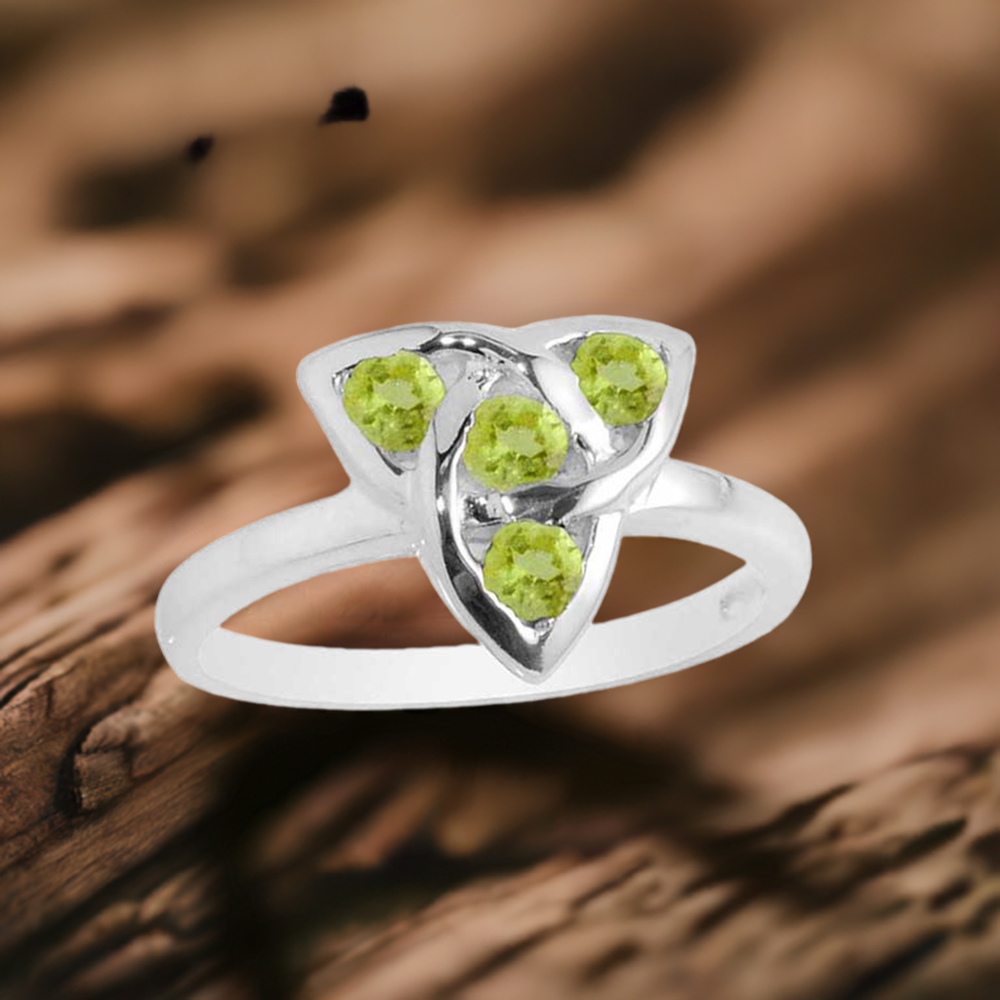 925 Sterling Silver Rings In Semi Precious Peridot Gemstone 925SR2087