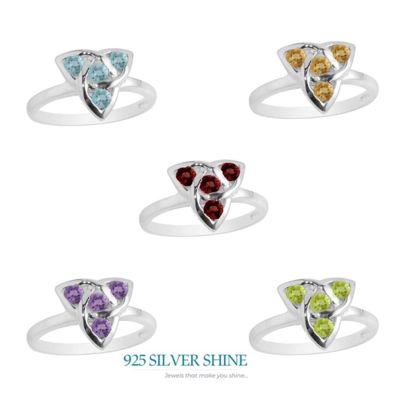 925 Sterling Silver Rings In Genuine Garnet Gemstone 925SR2088_2