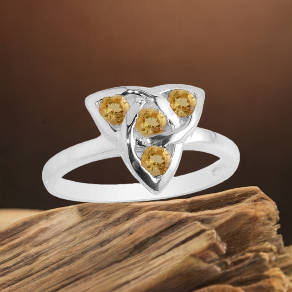 925 Sterling Silver Rings In Natural Citrine Gemstone 925SR2089