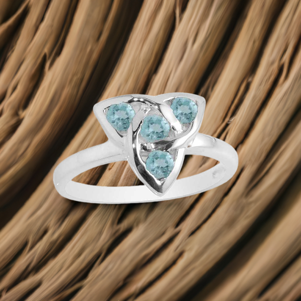 925 Sterling Silver Rings In Semi Precious Blue Topaz Gemstone 925SR2090