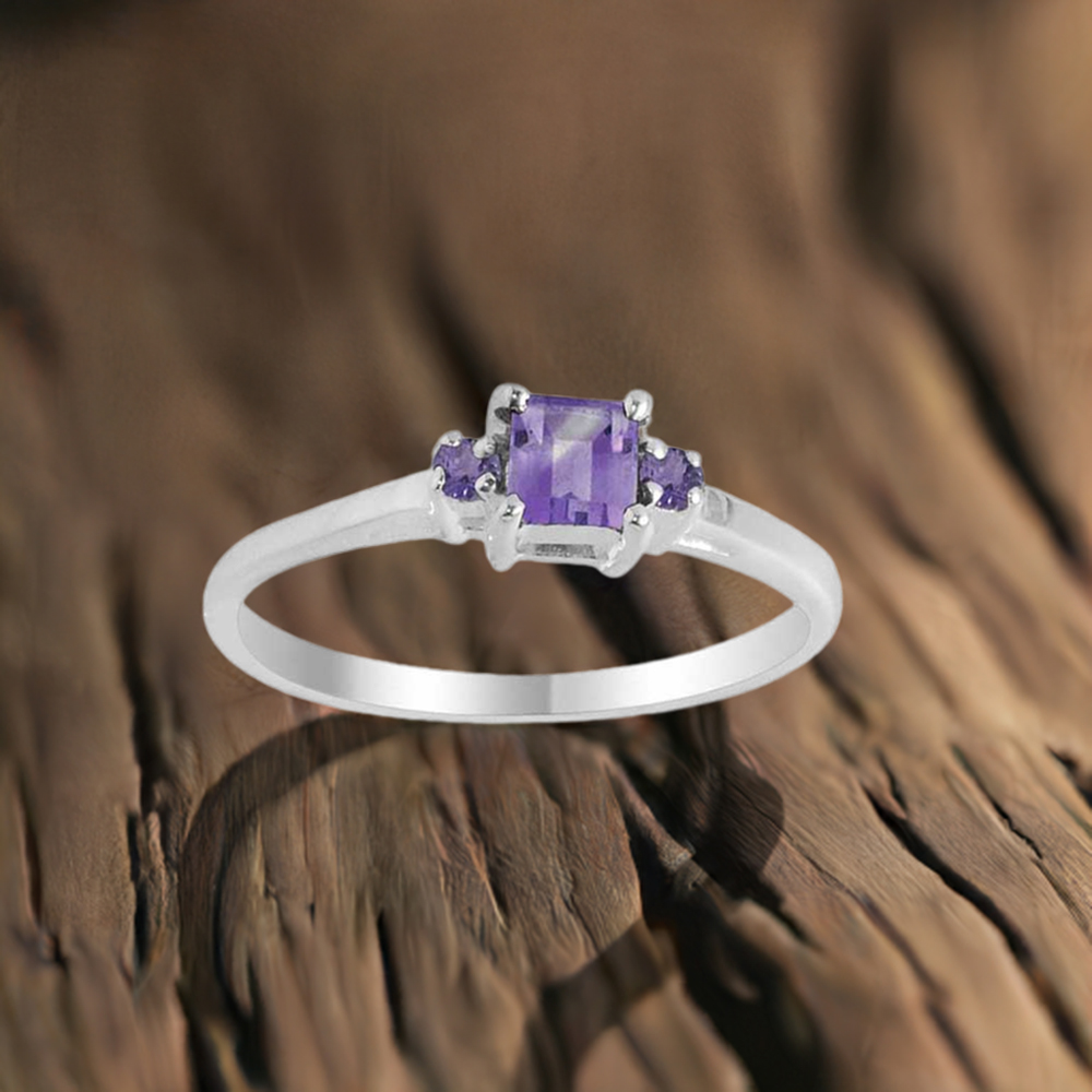 925 Sterling Silver Rings In Genuine Amethyst Gemstone 925SR2091