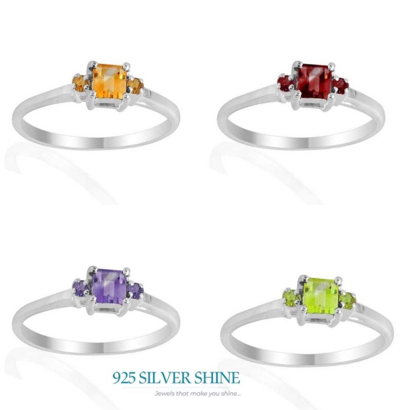 Natural Peridot Gemstone Rings In 925 Sterling Silver Jewelry 925SR2092_1
