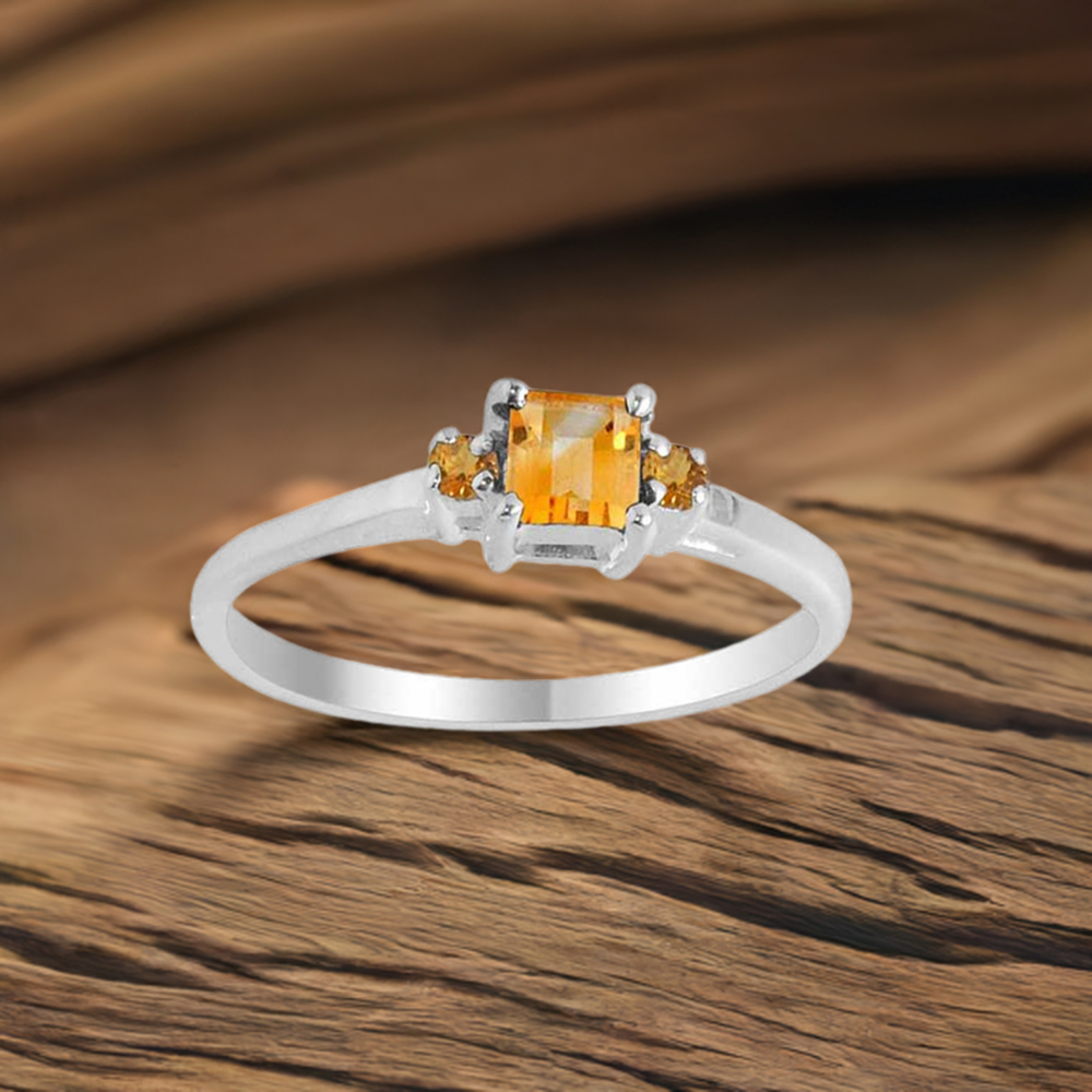 Genuine Citrine Gemstone Rings In 925 Sterling Silver Jewelry 925SR2094