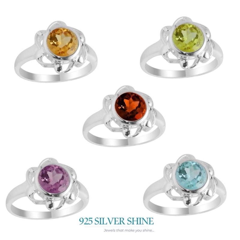 Sterling Silver garnet Rings For Wedding 925SR2102_2