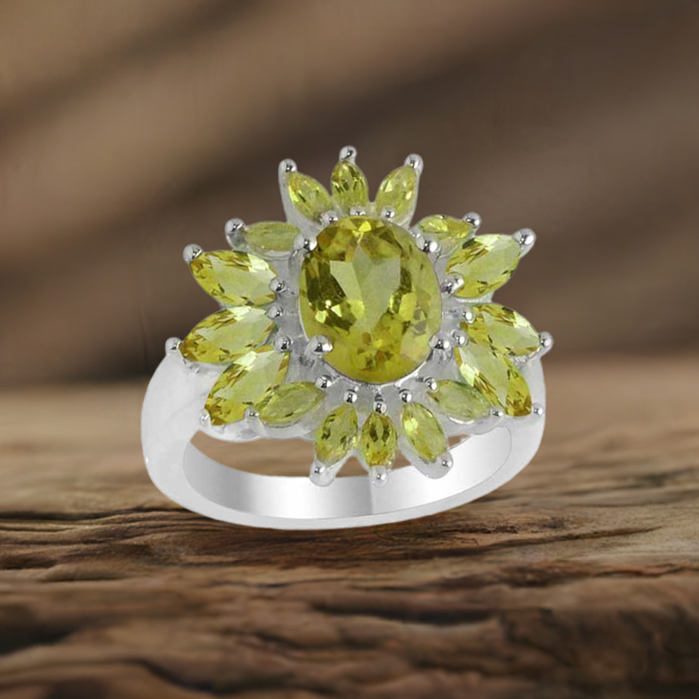 925 Sterling Silver Rings In Peridot Gemstone Jewelry 925SR2106