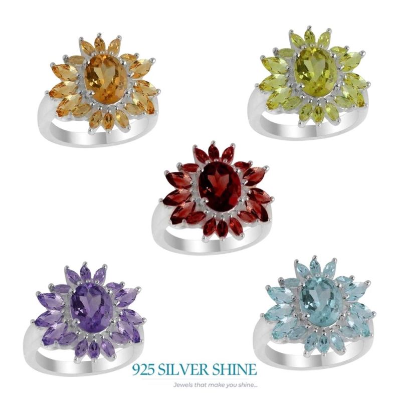 925 Sterling Silver Handmade Rings In Citrine Gemstone Jewelry 925SR2108_2