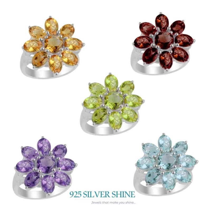 925 Sterling Silver Rings In Blue Topaz Gemstone Jewelry 925SR2114_1