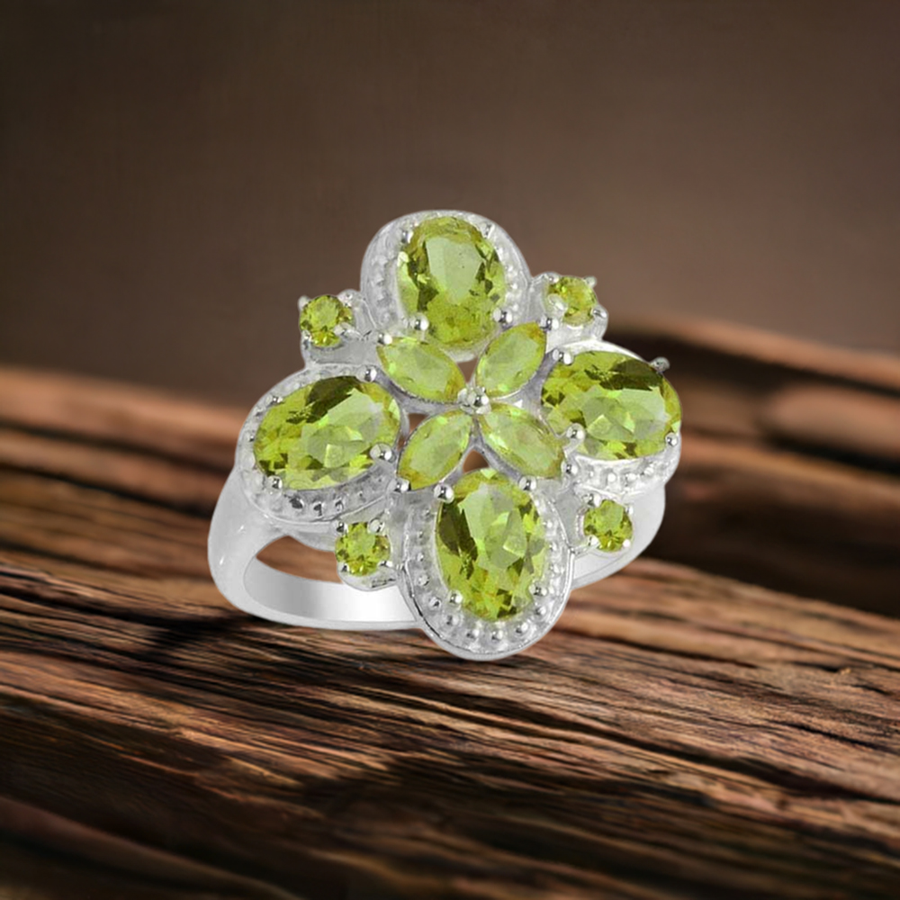 925 Sterling Silver Rings In Peridot Gemstone Jewelry 925SR2116