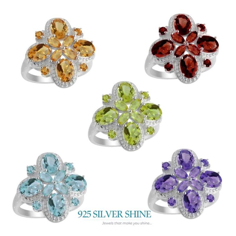 925 Sterling Silver Handmade Rings In Blue Topaz Gemstone Jewelry 925SR2119_2