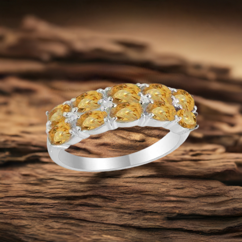 925 Sterling Silver Rings In Citrine Gemstone Jewelry 925SR2123