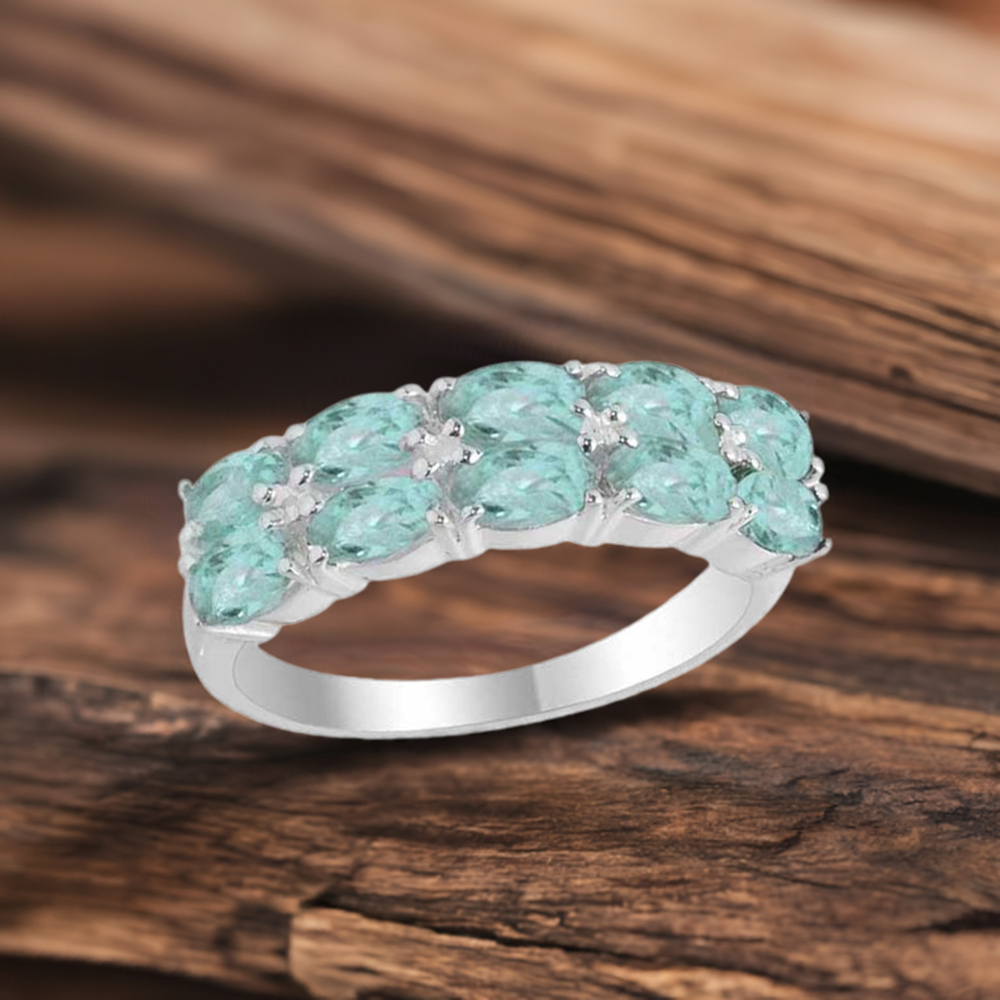 925 Sterling Silver Rings In Blue Topaz Gemstone Jewelry 925SR2124